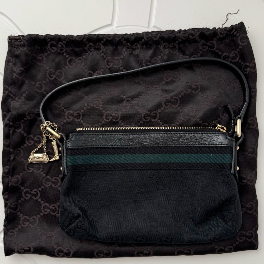 Gucci GG Canvas Pochette with Charms Vintage circa late 2000s